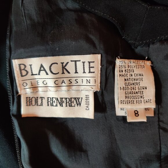 Vintage Black Tie Oleg Cassini Holt Renfrew Sequin Racerback Shift Dress LBD S - Picture 7 of 8